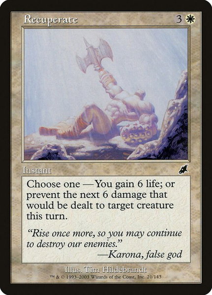 Recuperate trading card from Scourge Recuperate - Scourge Magic: The Gathering trading card