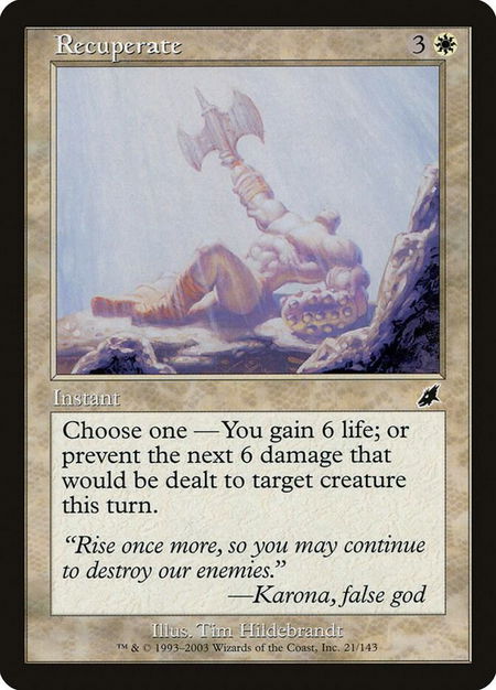 Recuperate trading card from Scourge Recuperate - Scourge Magic: The Gathering trading card