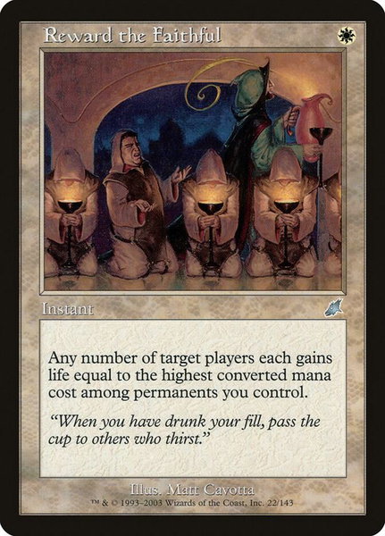 Reward the Faithful trading card from Scourge Reward the Faithful - Scourge Magic: The Gathering trading card