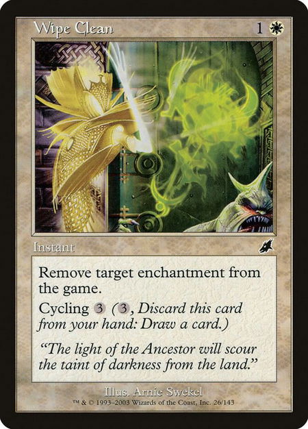 Wipe Clean trading card from Scourge Wipe Clean - Scourge Magic: The Gathering trading card