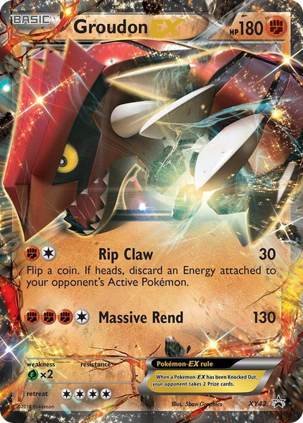 Groudon EX trading card from XY Promos Groudon EX - XY Promos Pokémon trading card