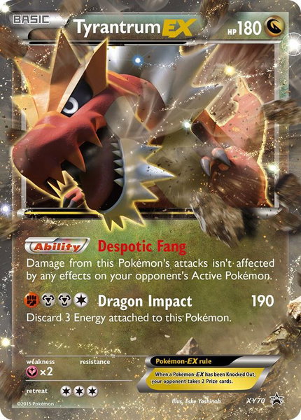 Tyrantrum EX trading card from XY Promos Tyrantrum EX - XY Promos Pokémon trading card