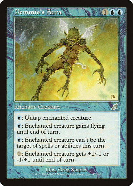 Pemmin's Aura trading card from Scourge Pemmin's Aura - Scourge Magic: The Gathering trading card