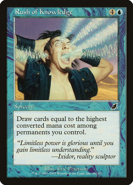 Rush of Knowledge trading card from Scourge Rush of Knowledge - Scourge Magic: The Gathering trading card