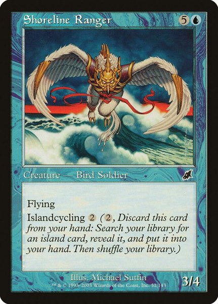 Shoreline Ranger trading card from Scourge Shoreline Ranger - Scourge Magic: The Gathering trading card