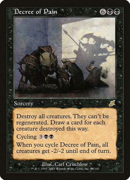Decree of Pain trading card from Scourge Decree of Pain - Scourge Magic: The Gathering trading card