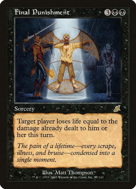 Final Punishment trading card from Scourge Final Punishment - Scourge Magic: The Gathering trading card