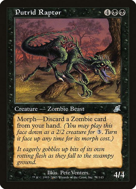 Putrid Raptor trading card from Scourge Putrid Raptor - Scourge Magic: The Gathering trading card