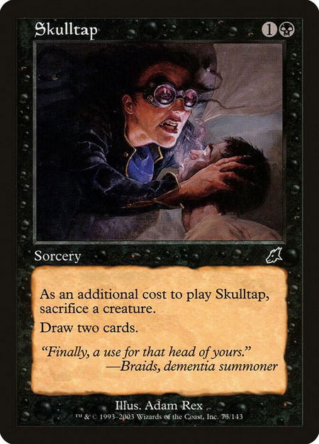Skulltap trading card from Scourge Skulltap - Scourge Magic: The Gathering trading card