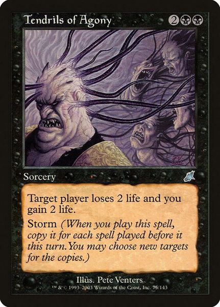Tendrils of Agony trading card from Scourge Tendrils of Agony - Scourge Magic: The Gathering trading card
