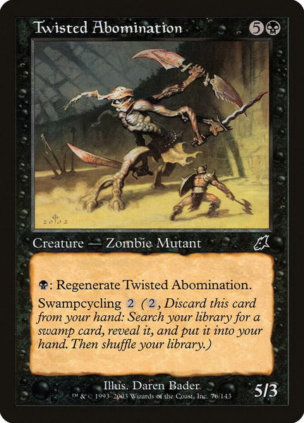 Twisted Abomination trading card from Scourge Twisted Abomination - Scourge Magic: The Gathering trading card