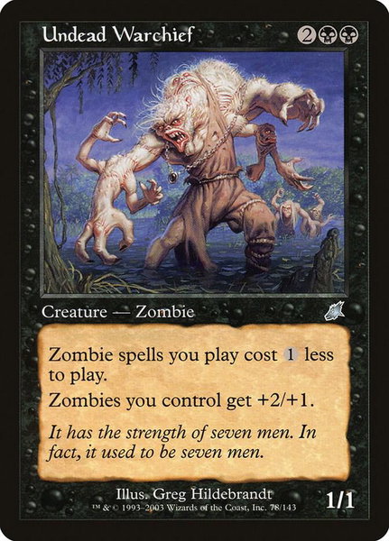Undead Warchief trading card from Scourge Undead Warchief - Scourge Magic: The Gathering trading card