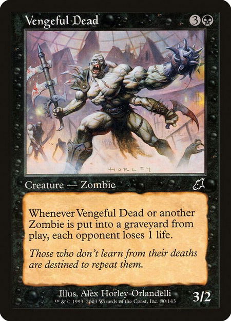 Vengeful Dead trading card from Scourge Vengeful Dead - Scourge Magic: The Gathering trading card