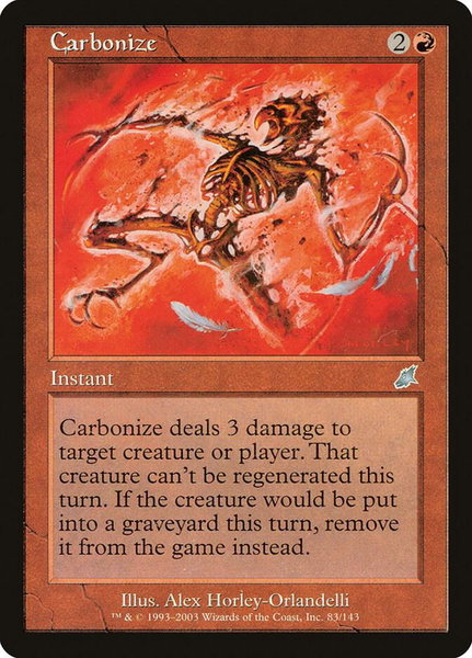 Carbonize trading card from Scourge Carbonize - Scourge Magic: The Gathering trading card