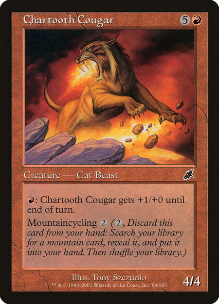 Chartooth Cougar trading card from Scourge Chartooth Cougar - Scourge Magic: The Gathering trading card