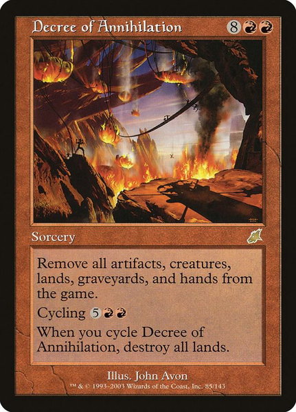Decree of Annihilation trading card from Scourge Decree of Annihilation - Scourge Magic: The Gathering trading card