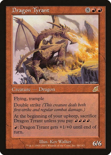 Dragon Tyrant trading card from Scourge Dragon Tyrant - Scourge Magic: The Gathering trading card