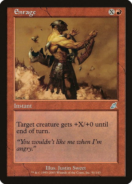 Enrage trading card from Scourge Enrage - Scourge Magic: The Gathering trading card