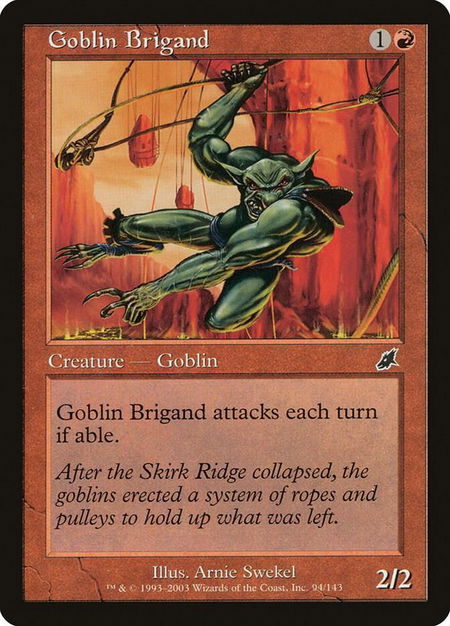 Goblin Brigand trading card from Scourge Goblin Brigand - Scourge Magic: The Gathering trading card