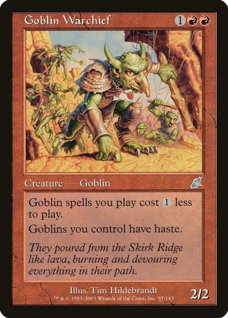 Goblin Warchief trading card from Scourge Goblin Warchief - Scourge Magic: The Gathering trading card