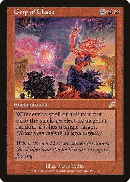 Grip of Chaos trading card from Scourge Grip of Chaos - Scourge Magic: The Gathering trading card