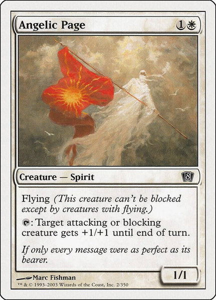 Angelic Page trading card from 8th Edition Angelic Page - 8th Edition Magic: The Gathering trading card