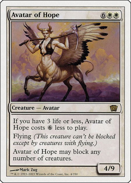 Avatar of Hope - 8th Edition Magic: The Gathering trading card
