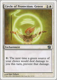 Circle of Protection: Green - 8th Edition (8ED) #12 - Uncommon Magic: The Gathering Trading Card