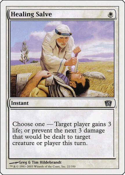 Healing Salve trading card from 8th Edition Healing Salve - 8th Edition Magic: The Gathering trading card