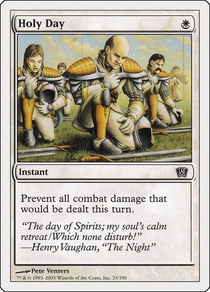 Holy Day trading card from 8th Edition Holy Day - 8th Edition Magic: The Gathering trading card