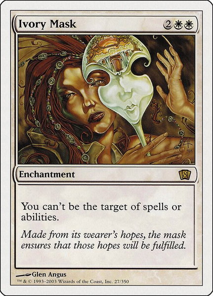 Ivory Mask trading card from 8th Edition Ivory Mask - 8th Edition Magic: The Gathering trading card