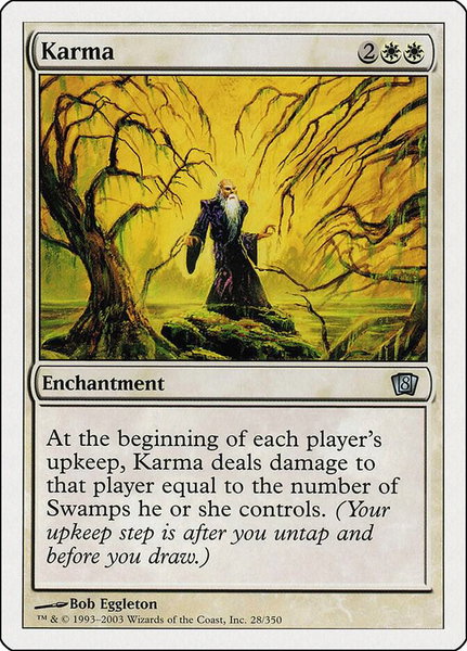Karma trading card from 8th Edition Karma - 8th Edition Magic: The Gathering trading card