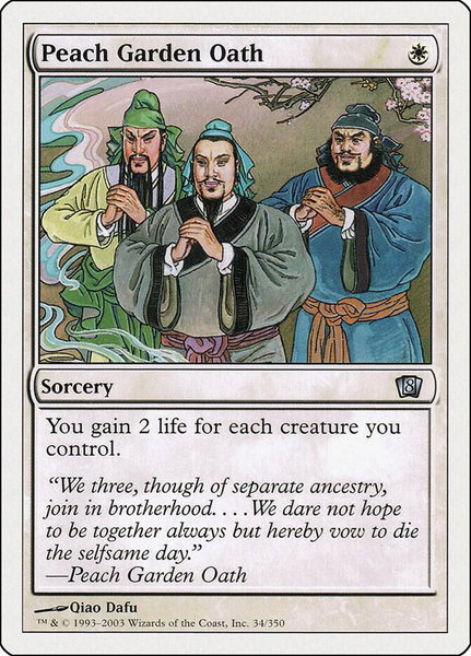 Peach Garden Oath trading card from 8th Edition Peach Garden Oath - 8th Edition Magic: The Gathering trading card