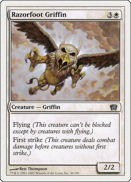 Razorfoot Griffin trading card from 8th Edition Razorfoot Griffin - 8th Edition Magic: The Gathering trading card