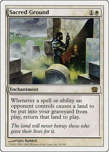 Sacred Ground - 8th Edition (8ED) #39 - Rare Magic: The Gathering Trading Card