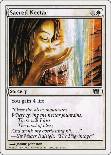 Sacred Nectar - 8th Edition Magic: The Gathering trading card