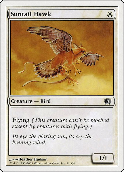 Suntail Hawk trading card from 8th Edition Suntail Hawk - 8th Edition Magic: The Gathering trading card