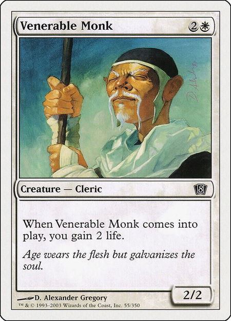 Venerable Monk - 8th Edition Magic: The Gathering trading card