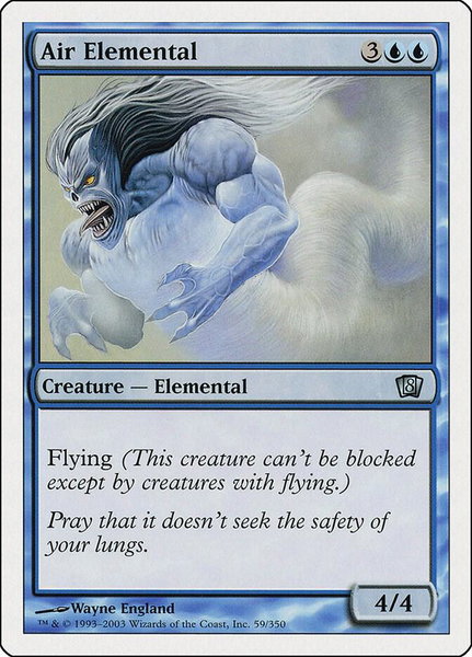 Air Elemental trading card from 8th Edition Air Elemental - 8th Edition Magic: The Gathering trading card