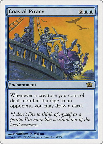 Coastal Piracy trading card from 8th Edition Coastal Piracy - 8th Edition Magic: The Gathering trading card