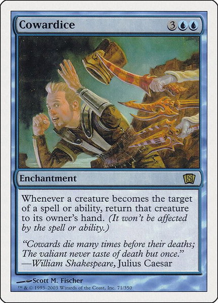 Cowardice trading card from 8th Edition Cowardice - 8th Edition Magic: The Gathering trading card