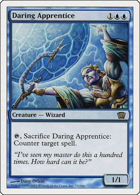 Daring Apprentice trading card from 8th Edition Daring Apprentice - 8th Edition Magic: The Gathering trading card
