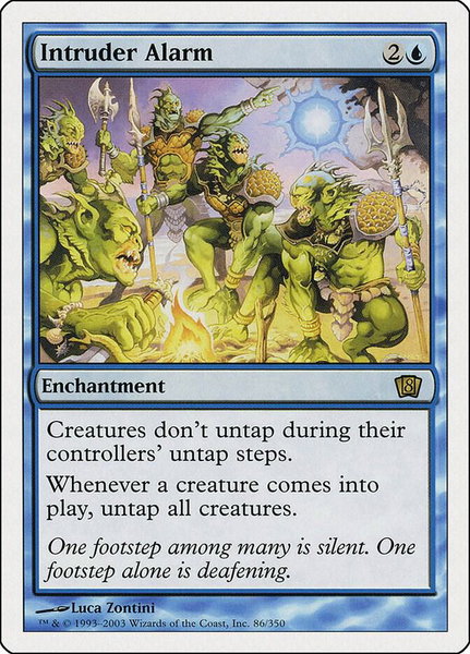 Intruder Alarm trading card from 8th Edition Intruder Alarm - 8th Edition Magic: The Gathering trading card