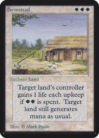 Farmstead - Alpha Edition (LEA) #19 - Rare Magic: The Gathering Trading Card