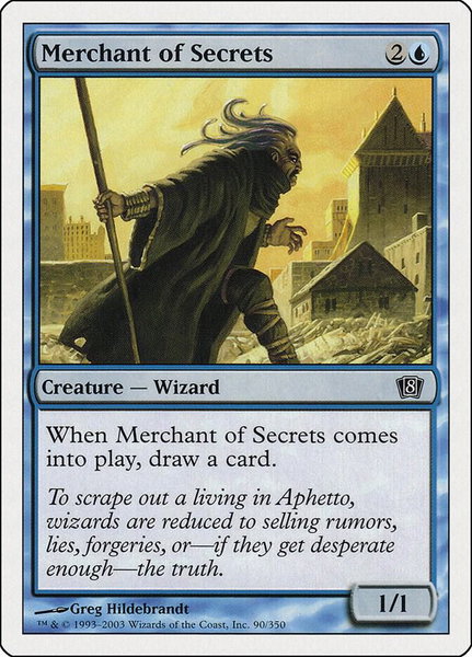 Merchant of Secrets trading card from 8th Edition Merchant of Secrets - 8th Edition Magic: The Gathering trading card