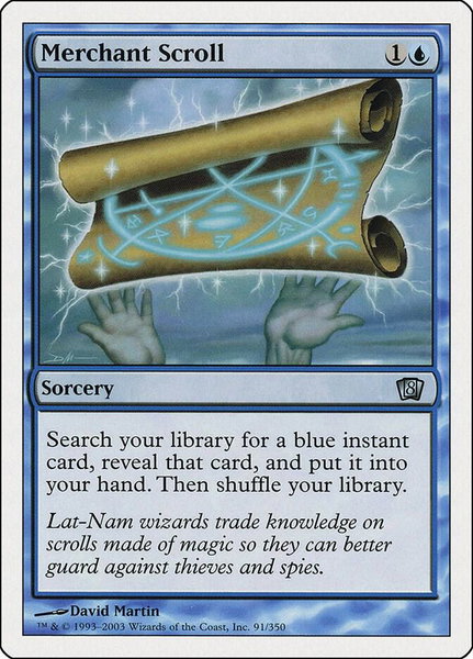 Merchant Scroll trading card from 8th Edition Merchant Scroll - 8th Edition Magic: The Gathering trading card