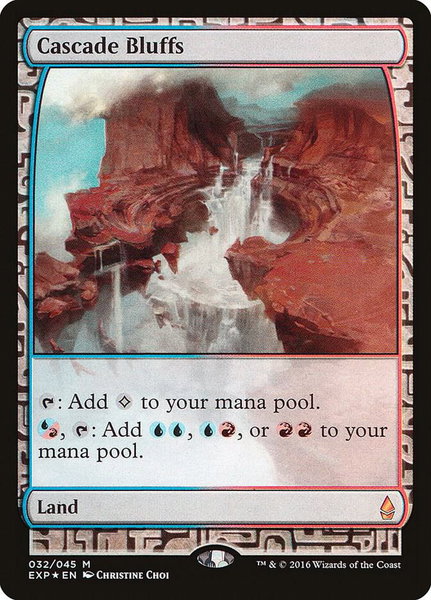 Cascade Bluffs trading card from Zendikar Expeditions Cascade Bluffs - Zendikar Expeditions Magic: The Gathering trading card