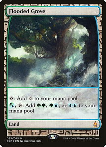 Flooded Grove - Zendikar Expeditions (EXP) #35 - Mythic Rare Magic: The Gathering Trading Card