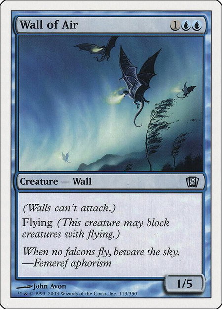 Wall of Air - 8th Edition Magic: The Gathering trading card