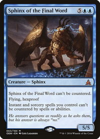 Sphinx of the Final Word - Oath of the Gatewatch (OGW) #63 - Mythic Magic: The Gathering Trading Card